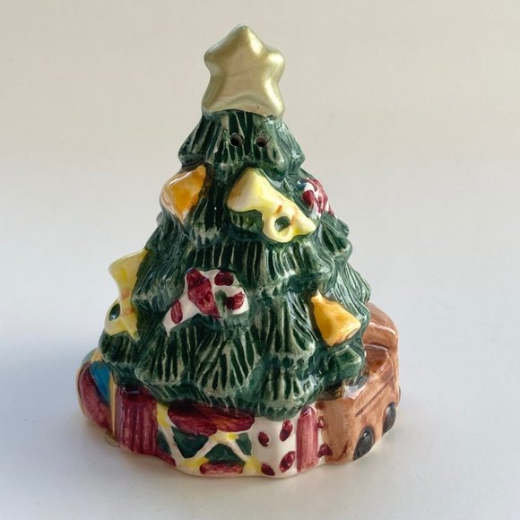 Vintage Christmas Tree Salt Shaker Teddy Bear Ceramic Train Candy Canes - Picture 3 of 9